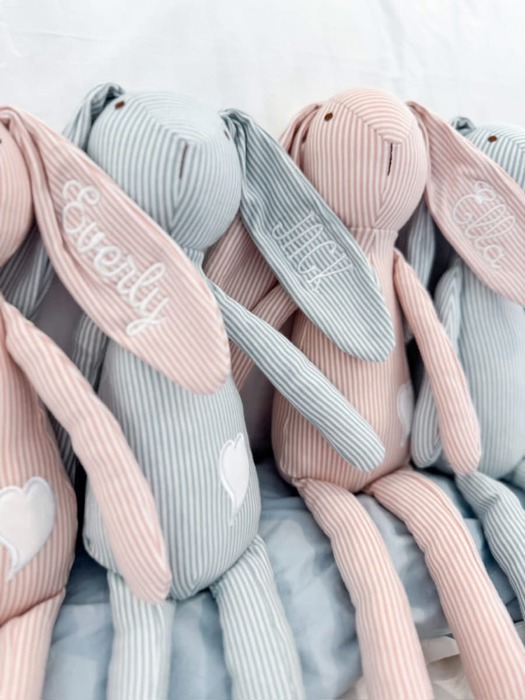 Striped Bunny  Easter Personalized Embroidered Plush