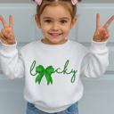  Lucky Bow St. Patrick's Day Sweatshirt | 2T-12Y