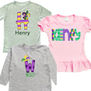  Mardi Gras Name Tee Personalized  Sizes 2T-10Y | 7 Alphas