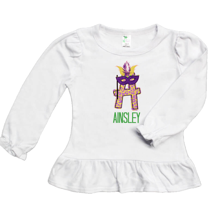 Mardi Gras Name Tee Personalized  Sizes 2T-10Y | 7 Alphas