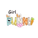 Girl Bunny Easter Name Tee | Toddler & Kids | 6 Alphas