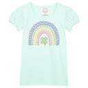  Clover Rainbow St. Patrick's Day Embroidered Tee |2T-12Y
