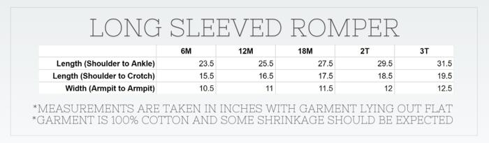 Valentine Embroidered Long Ruffle Romper | 3Designs |Sizes 3M-2T