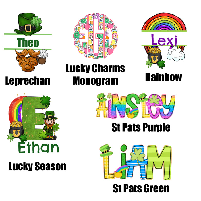 St. Patricks Day Name Tees Personalized | Sizes 2T-10Y