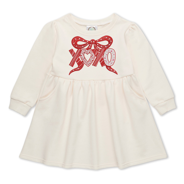 Valentine Embroidered Sweatshirt Dress | 3 Designs |Sizes 2T-10