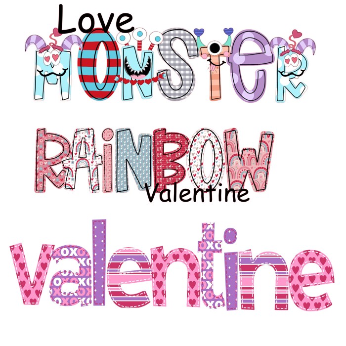 Valentine Name Bubbles | Babies | 7 Designs