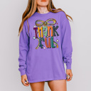  Thankful Thanksgiving Tee Bow Comfort Color Adult | 3 Color Options