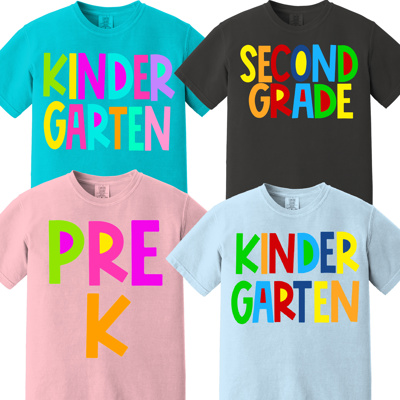 BOLD Lettered Grade Tees Back to School