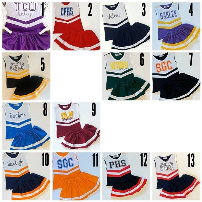 Cheer Uniform | 2T-10Y | 15 Color Combinations