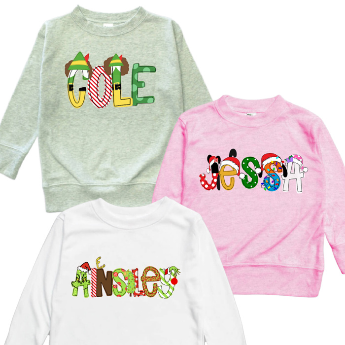 Holiday Character Name Tee Christmas Vacation  | 6 Designs | Sizes 2T-10Y