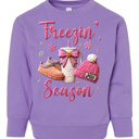  Freezin' Season Sweatshirt Yarn Design Cozy Season | Sizes 2T-7Y