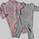  Turkey Embroidered Romper Thanksgiving | 2 Colors | Sizes 3M-3Y