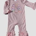 Turkey Embroidered Romper Thanksgiving | 2 Colors | Sizes 3M-3Y