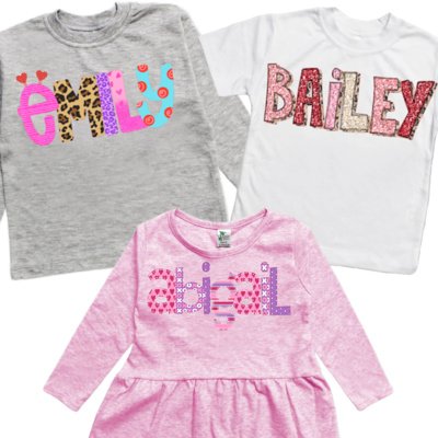 Valentine Name Tees | Toddler& Big Kids| 7 Designs