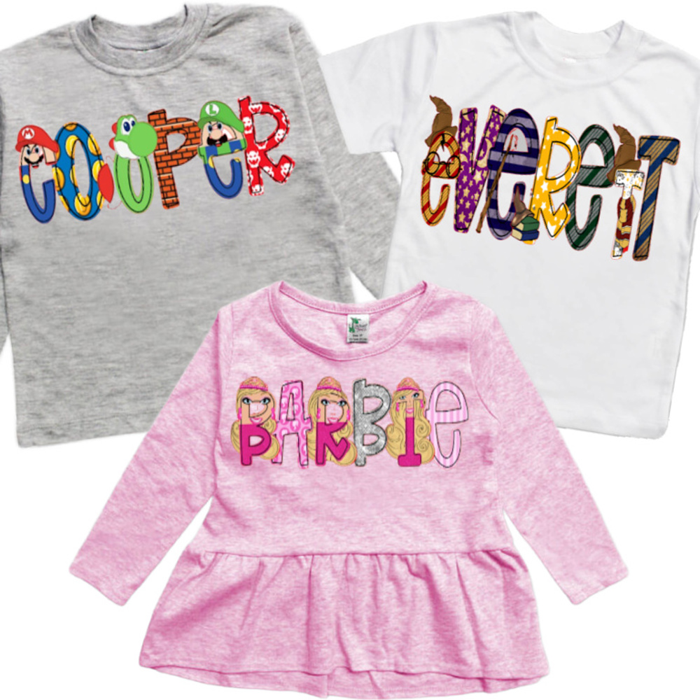 Personalized Character Kids Tee | 27 Characters