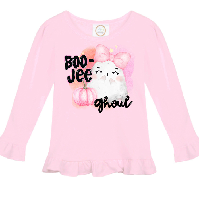 Girls Halloween Ghost Ruffle Tee | 3 Designs | 2T-8