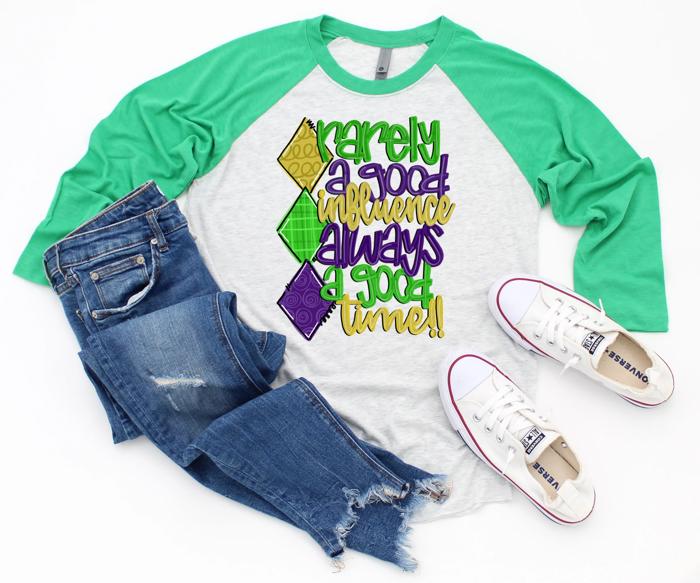 MARDI GRAS Raglan Tee | Adult Sizes | 13 Designs