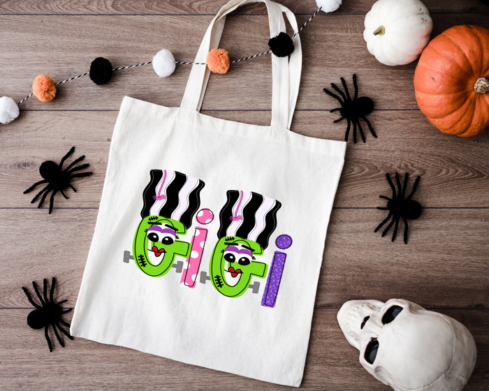 Monster Mash Personalized Halloween Tote | 11 Alpha Options