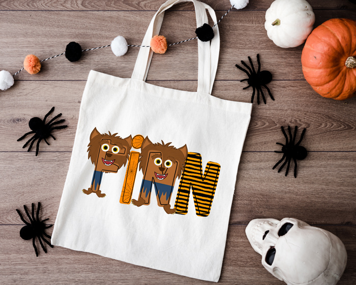 Monster Mash Personalized Halloween Tote | 11 Alpha Options