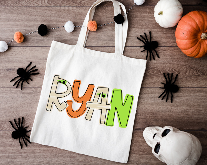 Monster Mash Personalized Halloween Tote | 11 Alpha Options