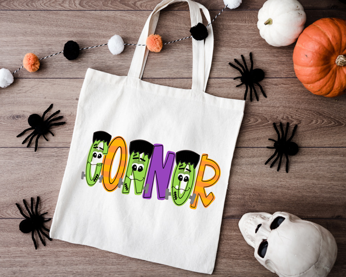 Monster Mash Personalized Halloween Tote | 11 Alpha Options