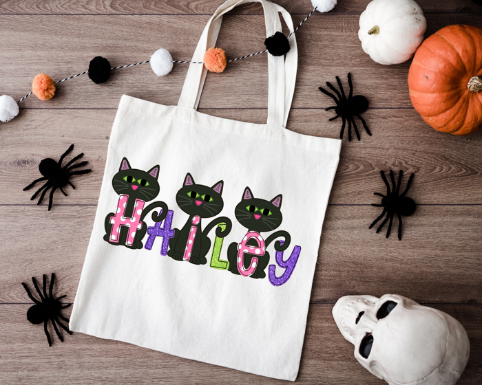 Monster Mash Personalized Halloween Tote | 11 Alpha Options