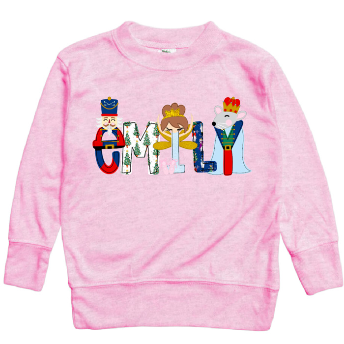 Holiday Name Tee Personalized Christmas Theme and Character | Sizes 2T-10Y | 8 Alphas
