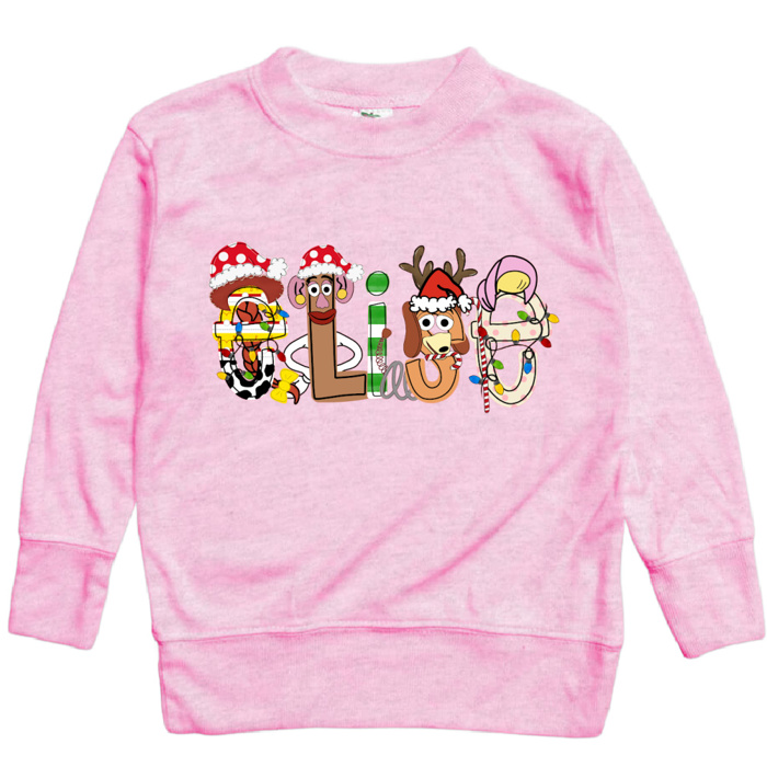 Holiday Name Tee Personalized Christmas Theme and Character | Sizes 2T-10Y | 8 Alphas