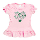  Clover and Bows Heart Embroidered St. Patrick's Day Tee | Sizes 2T-8Y