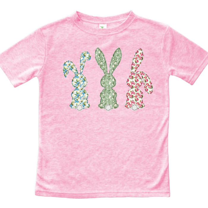 Patchwork Calico Bunnies Easter Tee | Sizes 2T-10