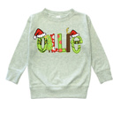  Holiday Name Tee Personalized Christmas Theme and Character | Sizes 2T-10Y | 8 Alphas