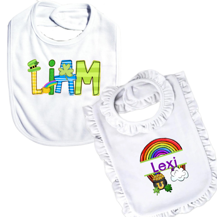 St. Patricks Day Name Bib Personalized