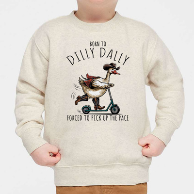 Dilly Dally Goose Sweatshirt Toddler Humor | Sizes 2T-7