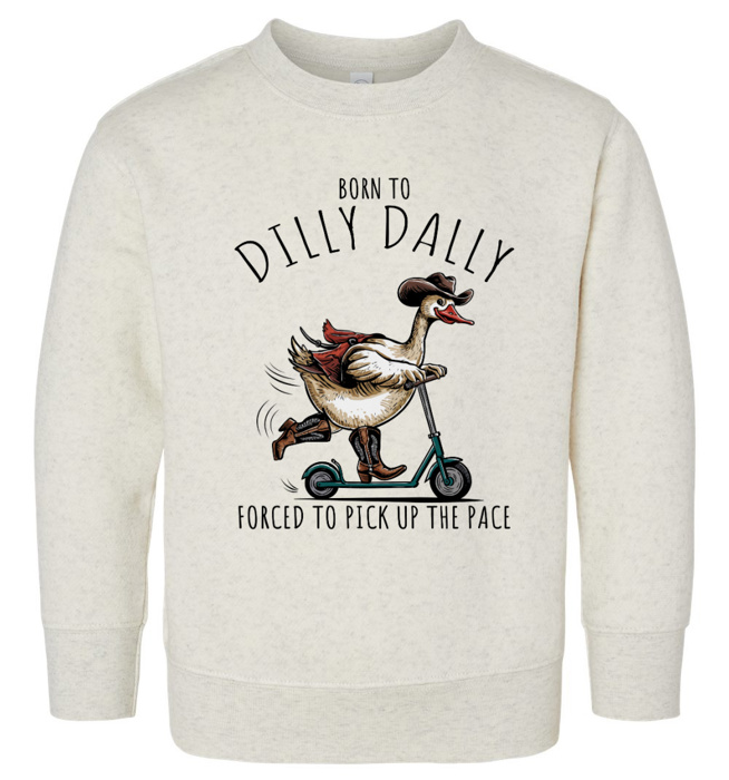 Dilly Dally Goose Sweatshirt Toddler Humor | Sizes 2T-7