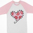 Polka Dot Heart Valentine Raglan Tees Toddler and Kids Sizes | 21 Designs