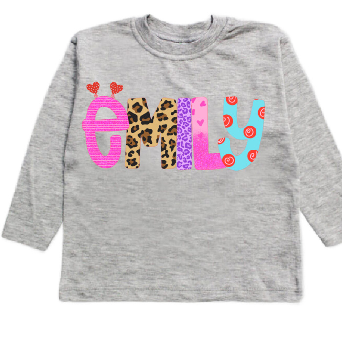 Valentine Name Tee Personalized  Sizes 2T-10Y | 7 Alphas