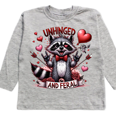 Unhinged and feral Racoon Valentine Tee | Sizes 2T-Y12