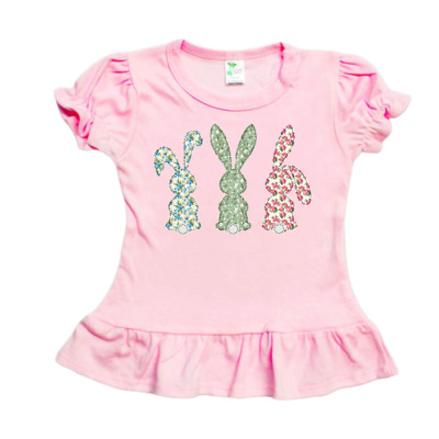 Patchwork Calico Bunnies Easter Tee | Sizes 2T-10