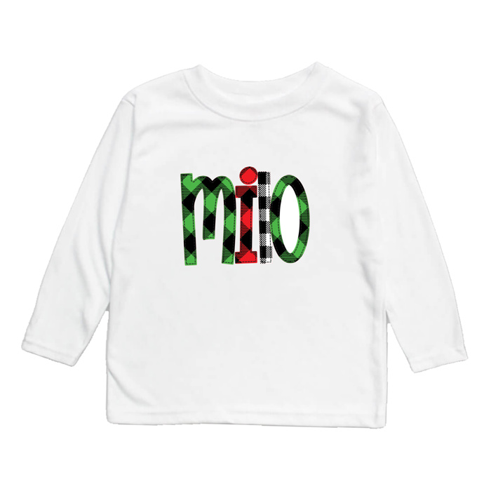Holiday Name Tee Personalized Christmas | Sizes 2T-10Y | 8 Alphas