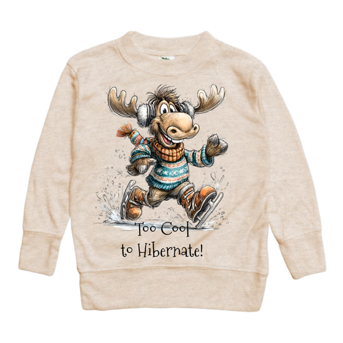 Too Cool to Hibernate Moose Tee | Cozy Season Winter| Sizes 2T-10Y