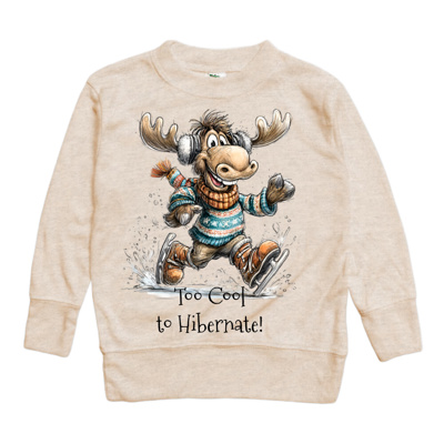 Too Cool to Hibernate Moose Tee | Cozy Season Winter| Sizes 2T-10Y