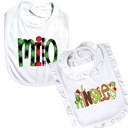  Holiday Name Baby Bib Personalized Christmas