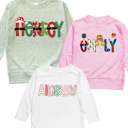  Holiday Name Tee Personalized Christmas | Sizes 2T-10Y | 8 Alphas
