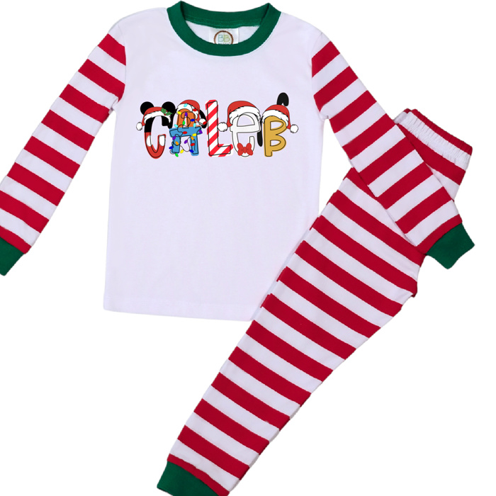 Character Holiday Personalized Pajamas | 8 Christmas Themes | Sizes 2T-6Y