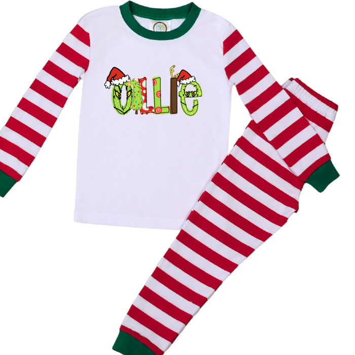 Character Holiday Personalized Pajamas | 8 Christmas Themes | Sizes 2T-6Y