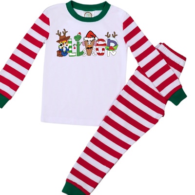 Character Holiday Personalized Pajamas | 8 Christmas Themes | Sizes 2T-6Y