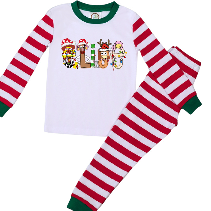 Character Holiday Personalized Pajamas | 8 Christmas Themes | Sizes 2T-6Y