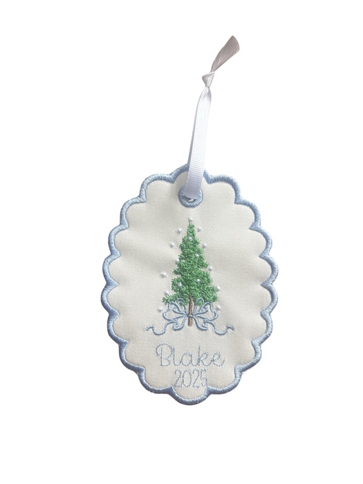 Personalized Embroidered Christmas Ornament