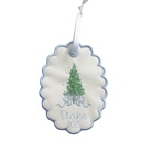Light Blue Personalized Embroidered Christmas Ornament