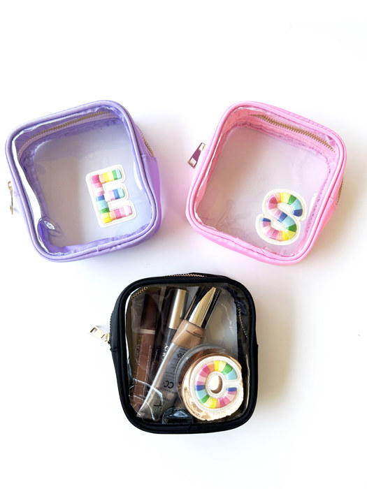 Small Cosmetic Bag with Initial Stocking Stuffer Gift